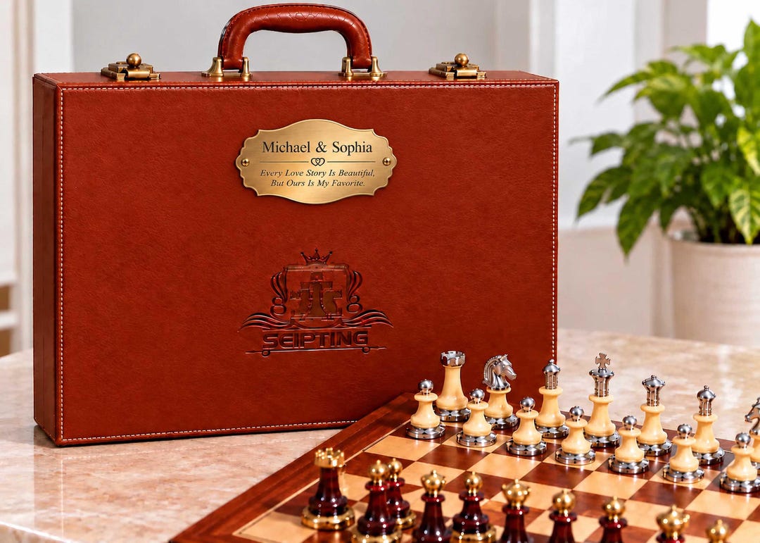 Chess.com Customize Personalized Chess Set With Custom Brass Nameplate | Luxury Chess Board ...