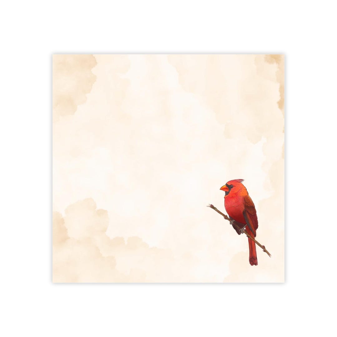 Cardinal Post-it Note Pads | Hand Drawn Bird Sticky Notes | Nature ...