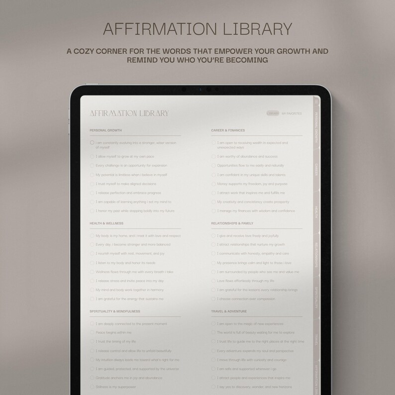 Diario de tablero de visión digital para GoodNotes Notability: Autocuidado, diario de afirmaciones (PDF) imagen 7