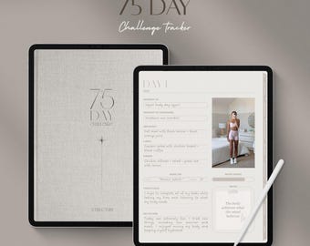 Seguimiento digital del reto de 75 días, PDF compatible con Goodnotes y Notability