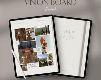 Diario de tablero de visión digital para GoodNotes Notability: Autocuidado, diario de afirmaciones (PDF)