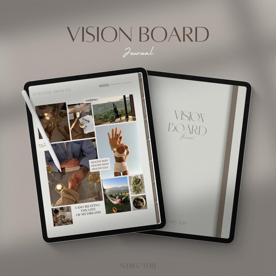 Digital Vision Board Journal for GoodNotes Notability: Self Care, affirmations journal (PDF)