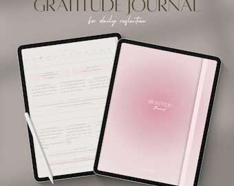 Diario digital de gratitud / Diario diario de atención plena y autocuidado / Compatible con GoodNotes y Notability (PDF)