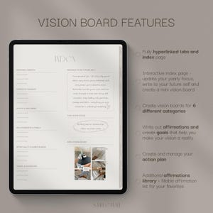 Diario de tablero de visión digital para GoodNotes Notability: Autocuidado, diario de afirmaciones (PDF) imagen 2