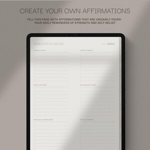 Diario de tablero de visión digital para GoodNotes Notability: Autocuidado, diario de afirmaciones (PDF) imagen 8