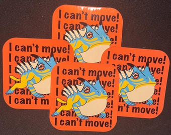 Paratoad Monster Hunter I Can't Move Wasserdichter Vinyl Aufkleber 3x3"