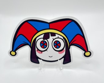 Vinylsticker Pomni: The Amazing Digital Circus, waterdichte sticker