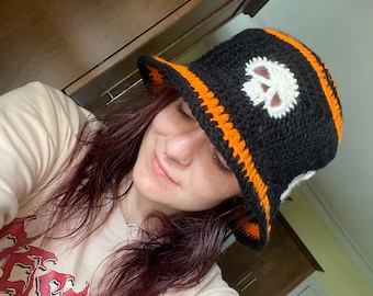 Halloween Skull Crochet Bucket Hat