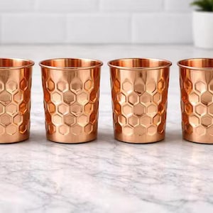 Ren kopparvattenkopp, Enkel lyxig kopparmugg, Kopparglas, Handgjord kopparkopp, Ayurvediska fördelar i koppar, Gymkopparglas,