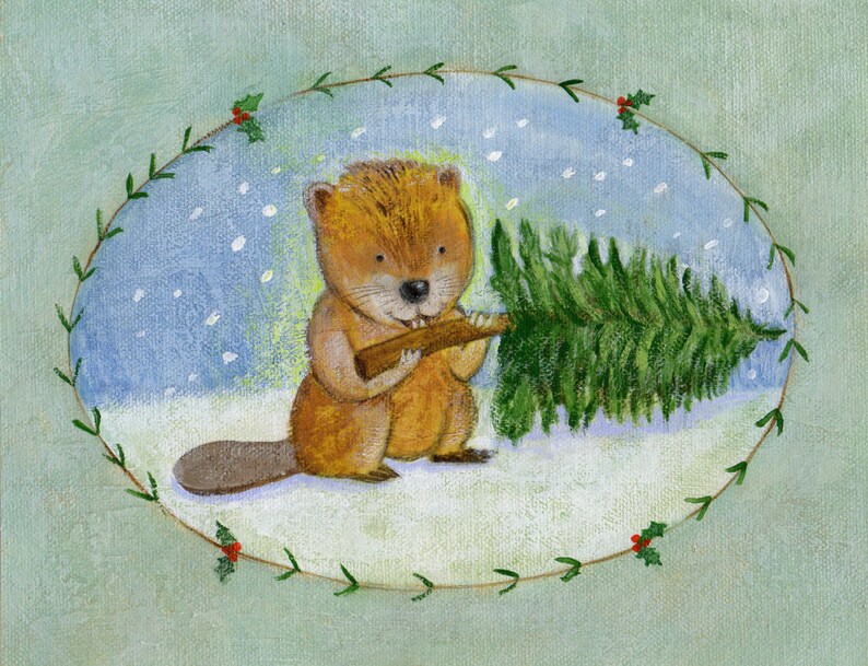 Beaver Tasty Christmas Card by Megumi Lemons image 2