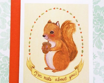 I'm Nuts About You! Valentine's card by Megumi Lemons