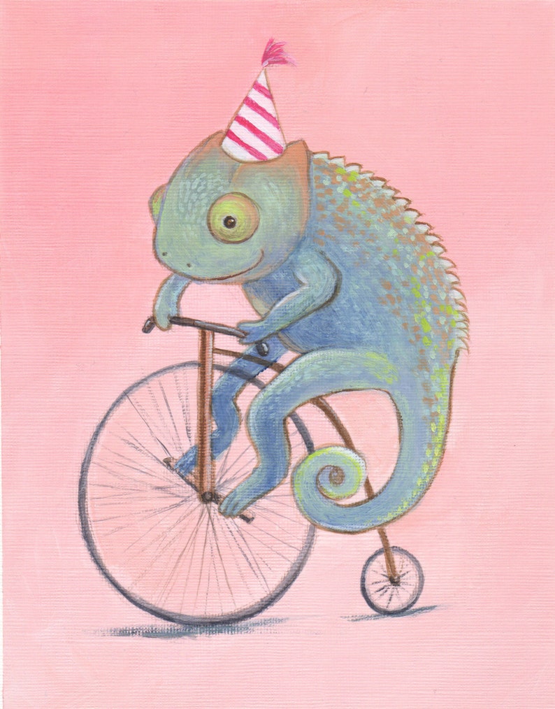 Christopher Chameleon Print 5x7 by Megumi Lemons image 1