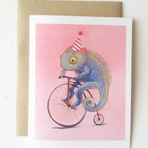 Christopher Chameleon Birthday Card by Megumi Lemons