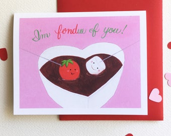 I'm Fondue of You! Love card by Megumi Lemons