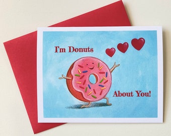 I'm Donuts about you! Valentine's card by Megumi Lemons