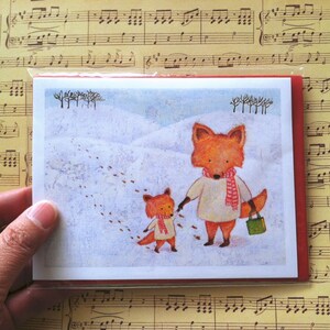 Snow Foxes Christmas Card by Megumi Lemons imagem 3