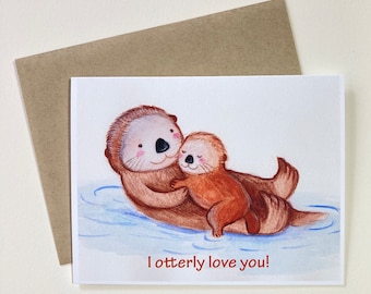 I Otterly Love You! Mother's Day Card by Megumi Lemons