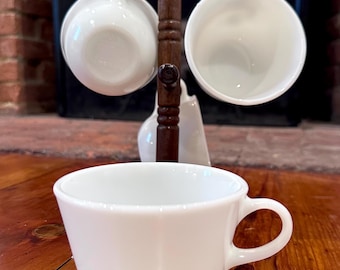 Conjunto de 4 xícaras de café vintage em vidro leitoso Pyrex.