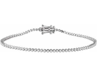 Moissanite Tennis Bracelet, 925 Sterling Silver, Diamond Look, Minimalist Wedding Jewelry
