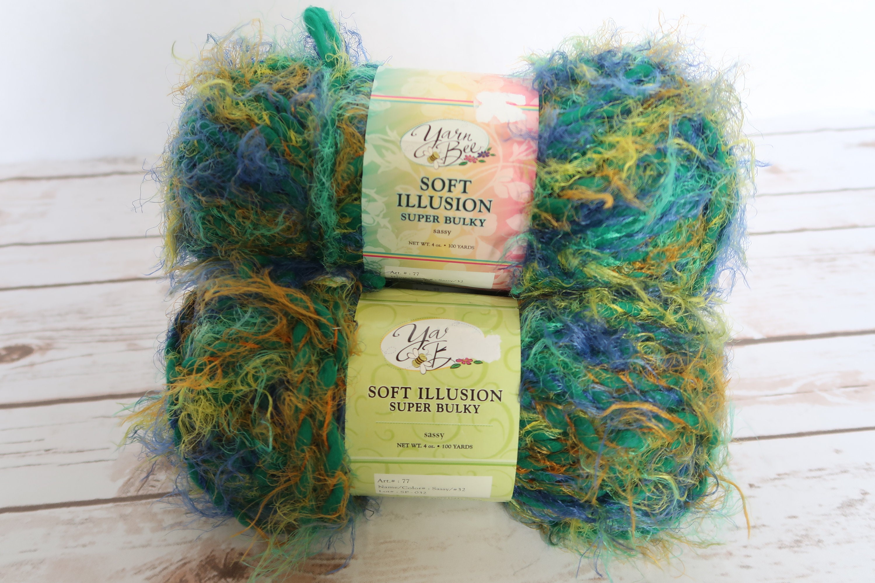 Yarn Bee Soft Illusion Sassy Green Blue Yellow Super Bulky Etsy