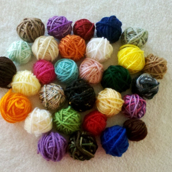 DESTASH YARN - 12 Yarn Balls for Small Projects, Flowers or Granny Squares - Each ball is 6+ Yards. Assorted Colors Only