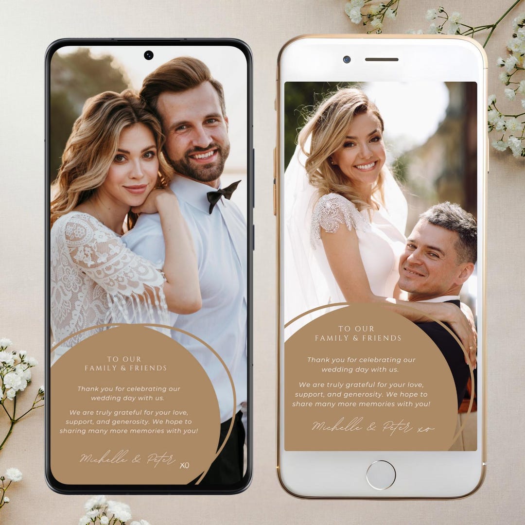 Modern Minimalist Wedding Thank You Card Template (digital Download ...