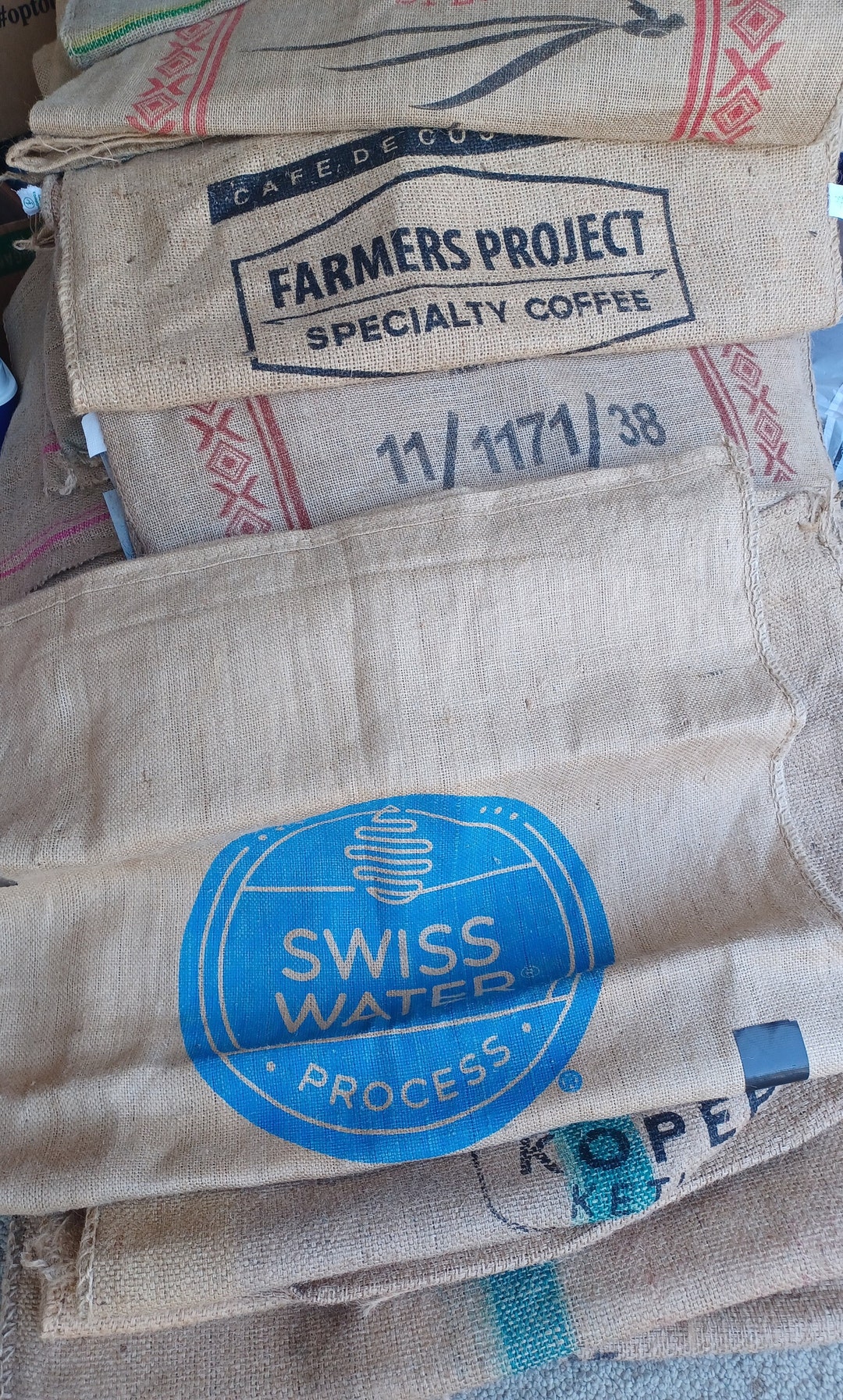 Used Coffee Bean Burlap Bags Burlap Coffee Bags Coffee Bean Sack Organic Recycling Upcycle Etsy