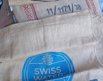 Used Coffee Bean Burlap Bags - Burlap Coffee Bags - Coffee bean sack - organic recycling upcycle