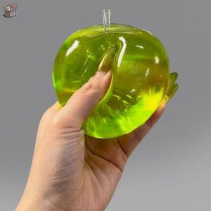 Crystal Big Apple Mochi Stress Squish Ball, Handmade Creamy Squeeze Toy,Fidget Sensory Ball for Anxiety Relief, Cute Squishy Gift for Kids &