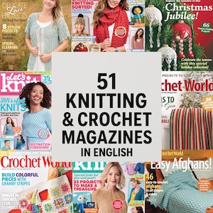 51 Strick- und Häkelmagazine, Strick- und Häkelanleitungen im Bundle, digitaler Download