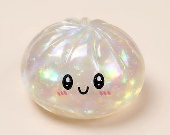Glitzer Knödel Squishy Spielzeug - Kawaii Bao Bun Fidget mit Dampfer Hülle