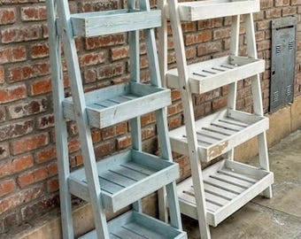 Rustieke gelaagde ladderplank | 3-laags of 4-laags | Handgemaakte displayplank