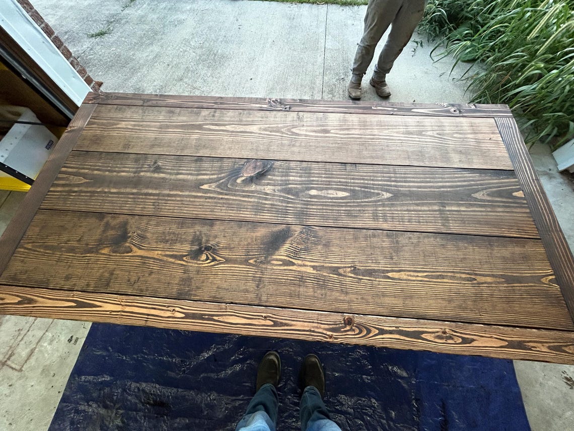 Handmade Rustic Farmhouse Dining Table: Solid Pine, Custom Stain - Etsy