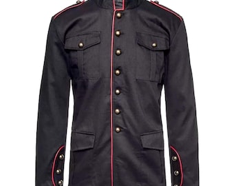 Männer Gothic Drummer Boy Militär Band Mantel | Vintage Parade Style Jacke