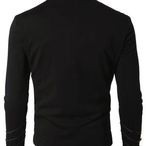 Gothic Black Military Napoleon Jacket with Lace Trim | Wool Cotton Blend Military Jacket