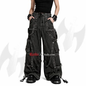 TRIPP NYC ワイドカーゴパンツ y2k スタッズ スカル ブラック TRIPP