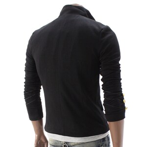 Gothic Black Military Napoleon Jacket with Lace Trim | Wool Cotton Blend Military Jacket