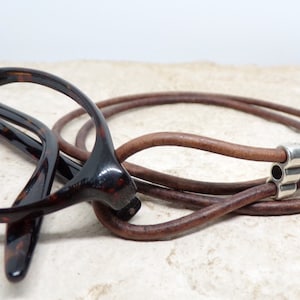 Eyeglasses Necklace, Lanyard, Leather Cord, Eyeglass Loop, 28-36 inch, Eyeglass Holder, Eyeglass Chain