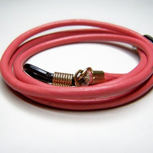 Pink Chain for Glasses, 3mm Leather, Eyeglass Cord, Custom Length 26-36 Inches, Eyeglasses Necklace for Her