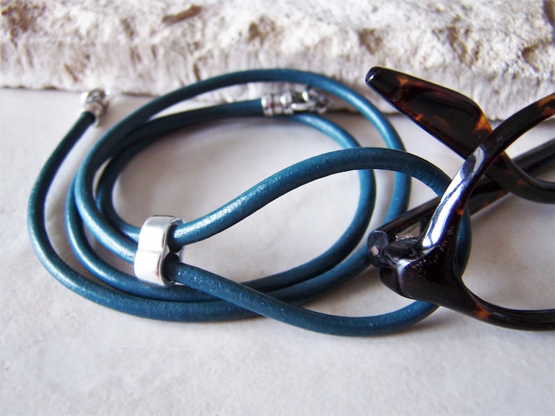 Eyeglasses Necklace Lanyard Leather Cord Eyeglass Loop Etsy