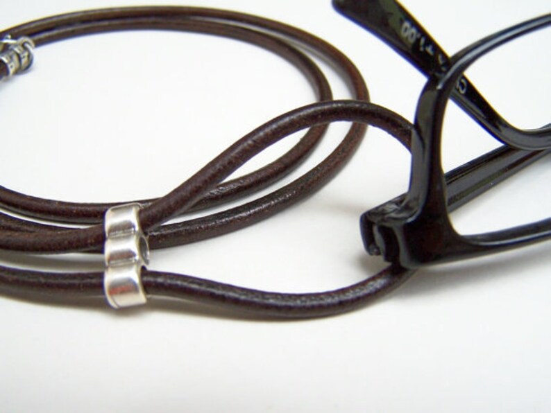 Eyeglasses Necklace Lanyard Leather Cord Eyeglass Loop Etsy