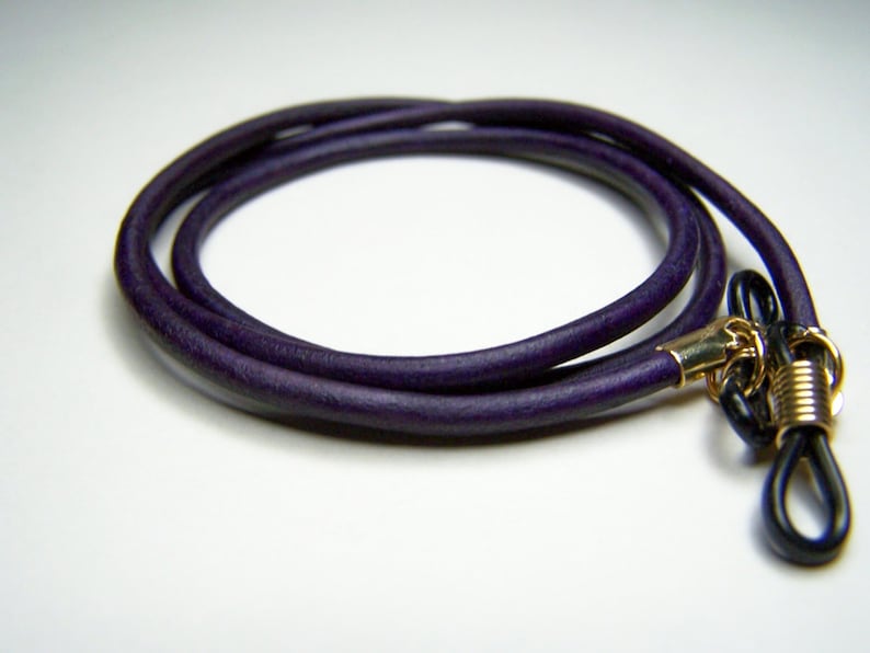 Gold Leather Eyeglasses Cord Custom Length 2436 Inch 3mm Etsy