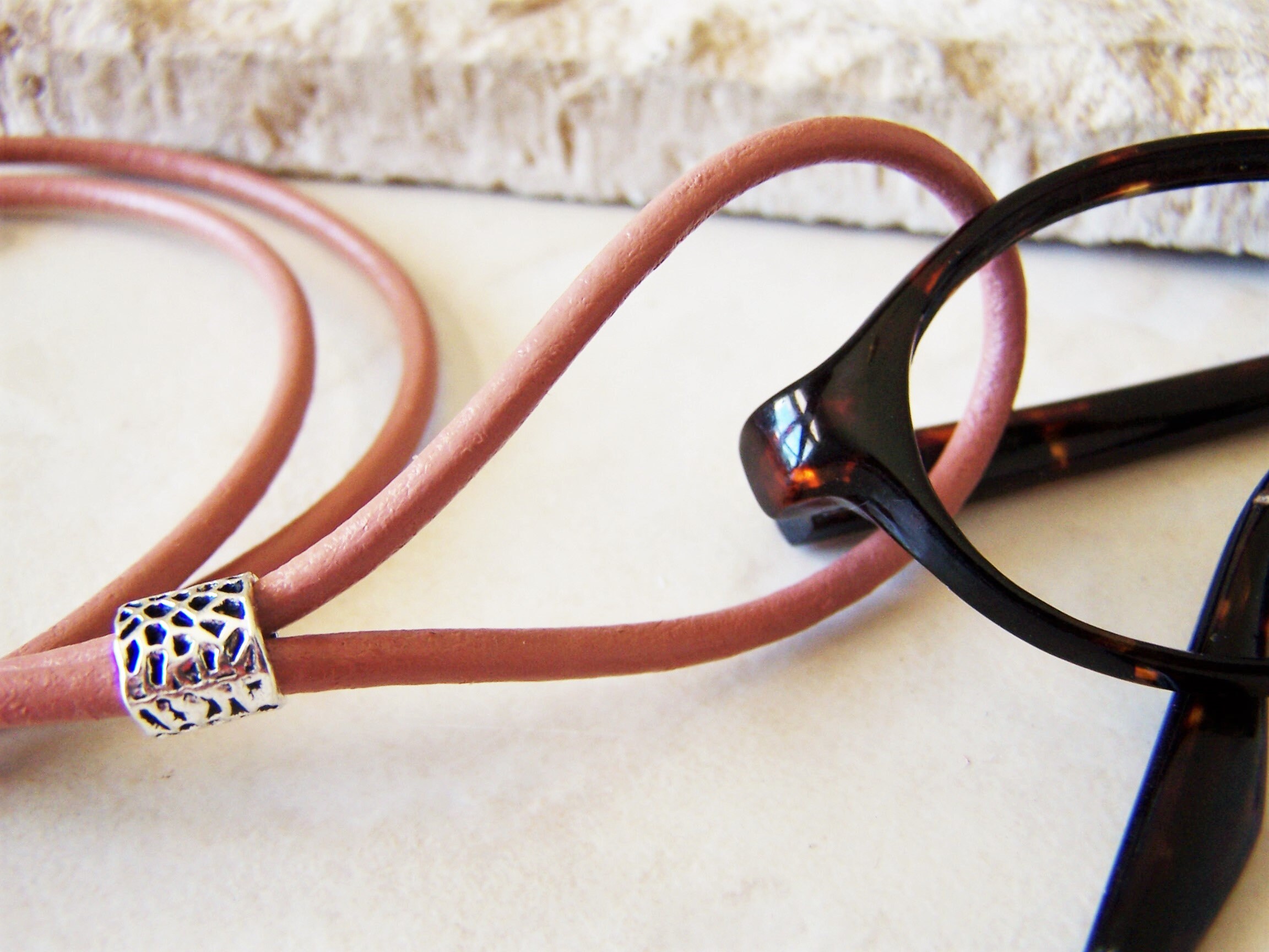 Eyeglasses Necklace Lanyard Leather Cord Eyeglass Loop Etsy