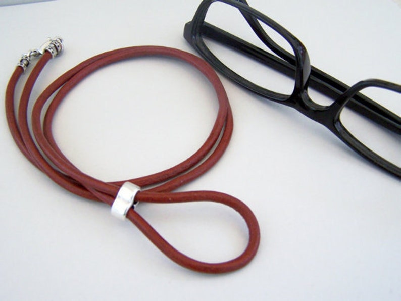 Eyeglasses Necklace Lanyard Leather Cord Eyeglass Loop Etsy