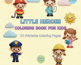 Community Helpers Coloring Book | Chibi Heroes, Preschool Activity (PDF Download)