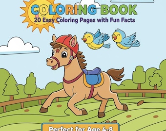 Color & Learn! Printable Coloring Book for Kids (Ages 4–8) | 20 Pages | Instant Download