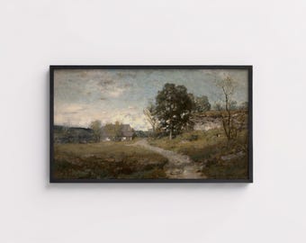 MoodyLandscape Samsung Frame TV Art, Neutral Dark Cottagecore, Muted Vintage Oil Painting,  Antique Farmhouse Decor DIGITAL DOWNLOAD