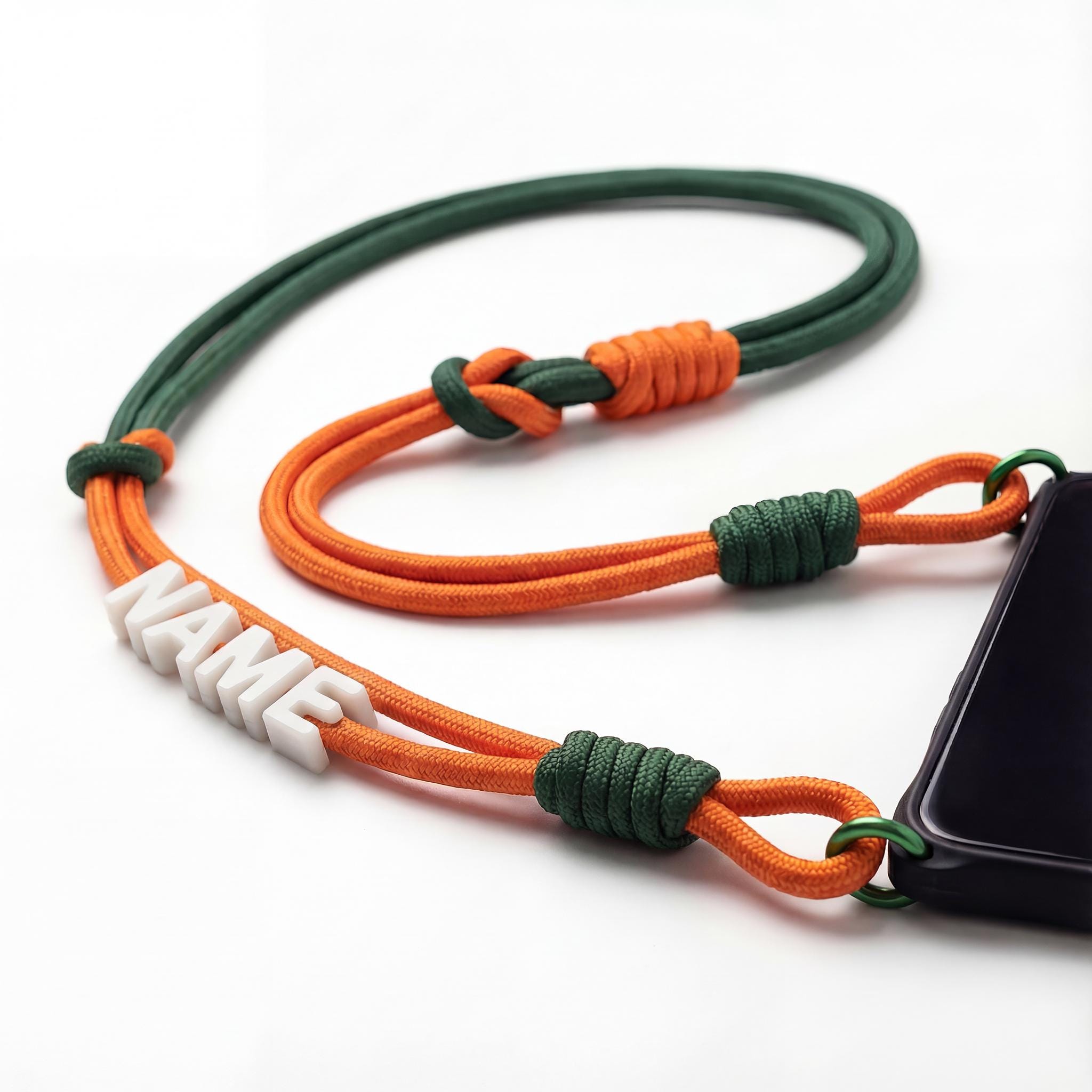 Bracciale Paracord Nylon Miami Hurricanes Canes – Arancione Verde Bianco, Lunghezza 8,5 Pollici
