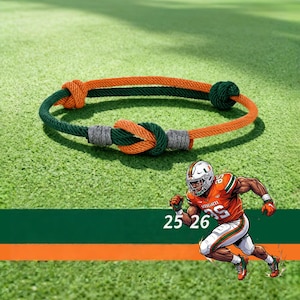 GameDay,Orange&Green,Macrame Adjustable Friendship Bracelet and Strap,Gift for fan,Grads,Alumni,men,women!