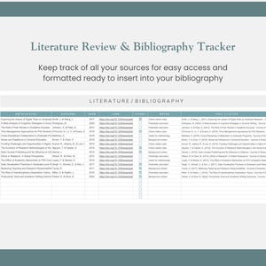 literature review and bibliography organizer